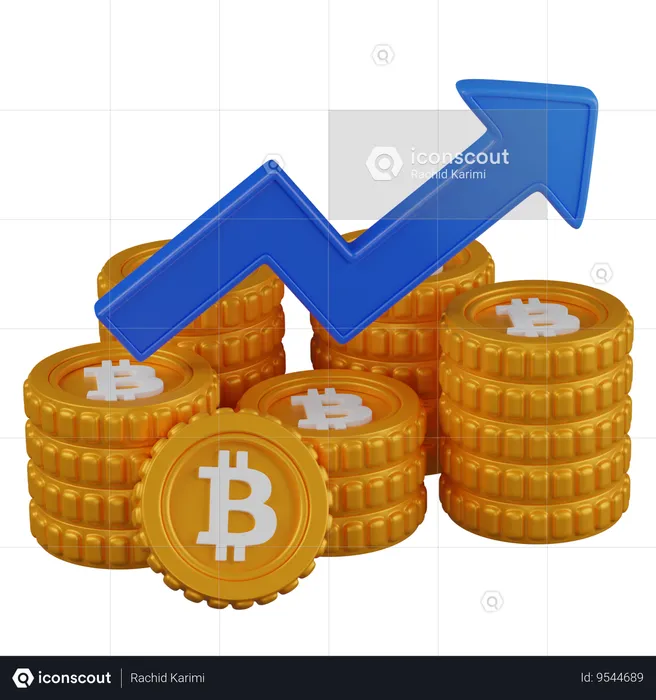 Bitcoin growth  3D Icon