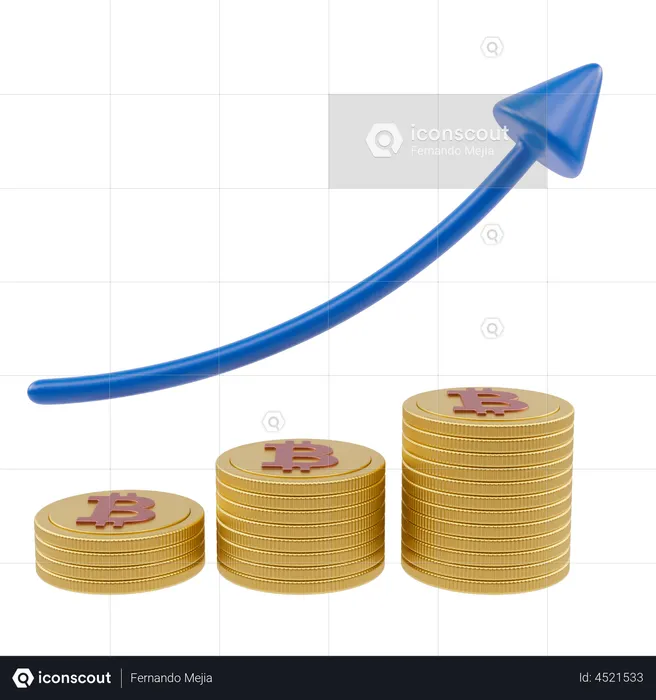 Bitcoin Growth  3D Icon