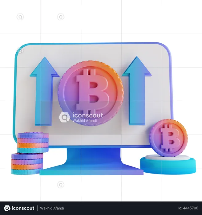 Bitcoin Growth  3D Illustration