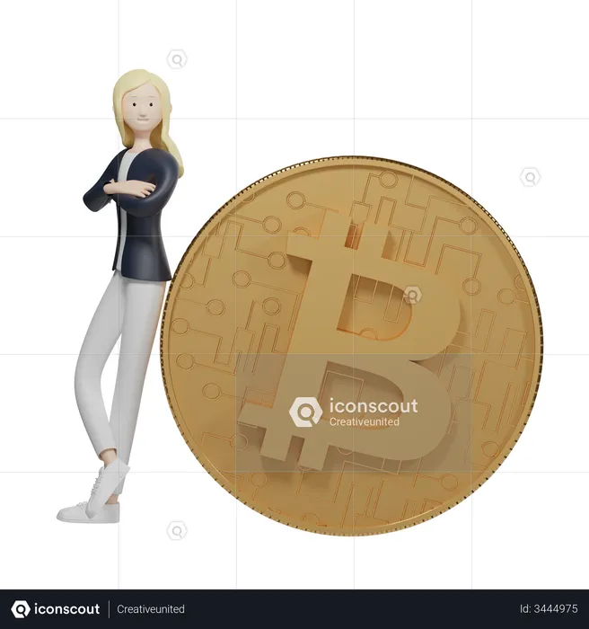 Bitcoin Holder  3D Illustration