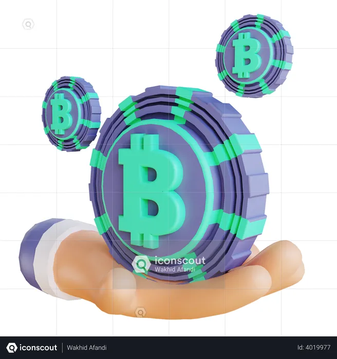 Bitcoin holder  3D Illustration