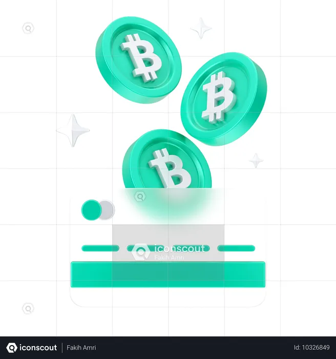 Bitcoin-Hologramm  3D Icon