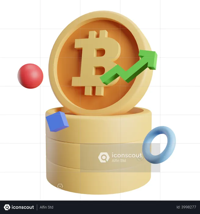 Bitcoin Income  3D Illustration