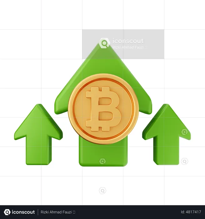 Bitcoin Increase  3D Icon