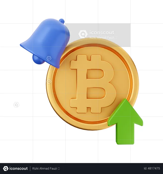 Bitcoin Increase Notification  3D Icon