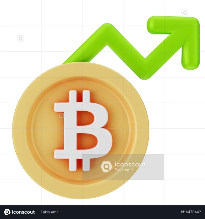 Bitcoin Increasing  3D Icon
