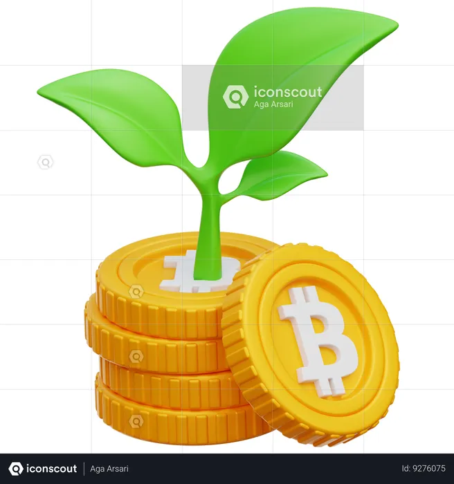 Invertir bitcoin  3D Icon