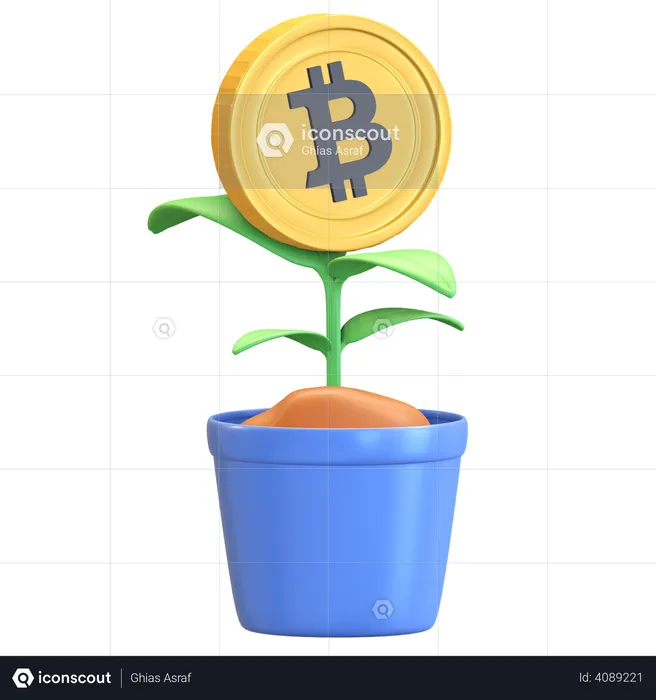 Bitcoin Invest  3D Illustration