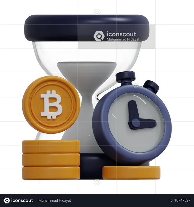 Temps d'investissement en bitcoins  3D Icon