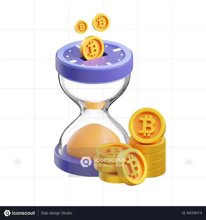 Temps d'investissement Bitcoin  3D Icon