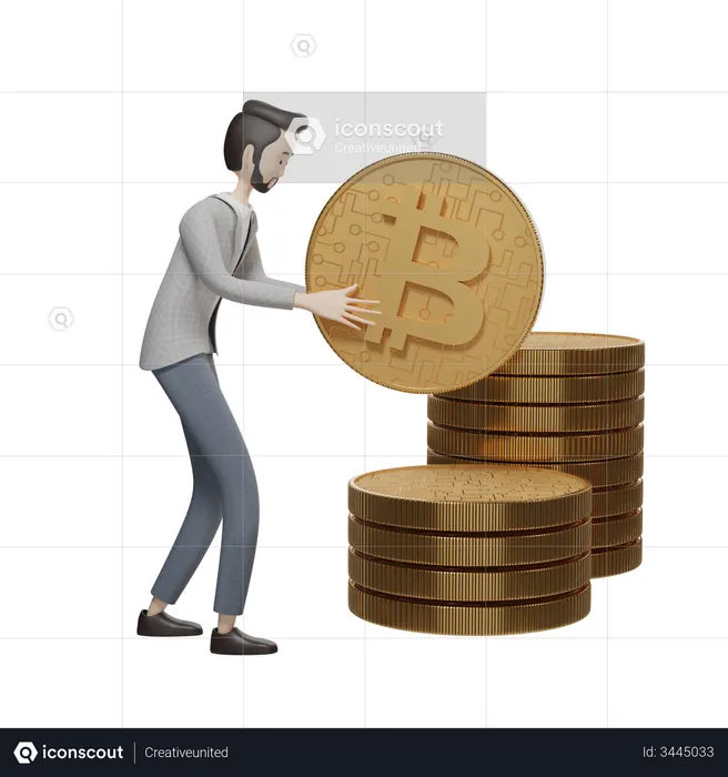 Investisseur Bitcoin  3D Illustration