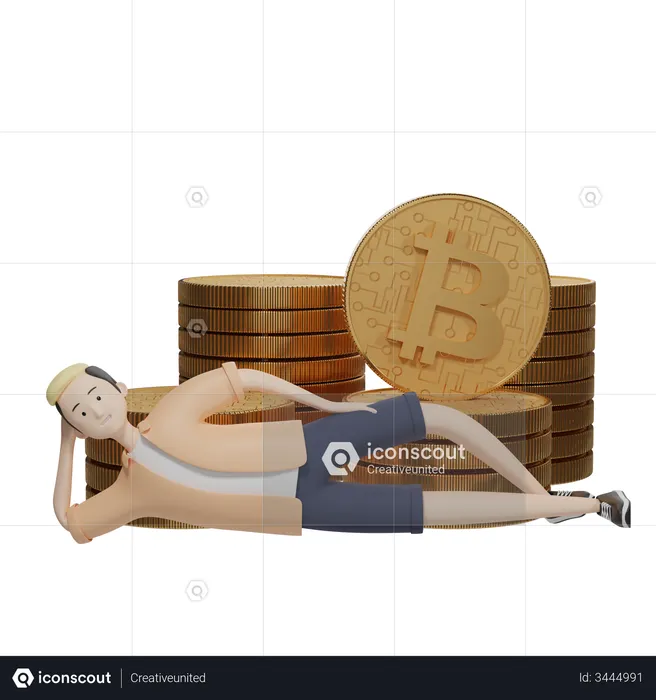Bitcoin Investor  3D Illustration