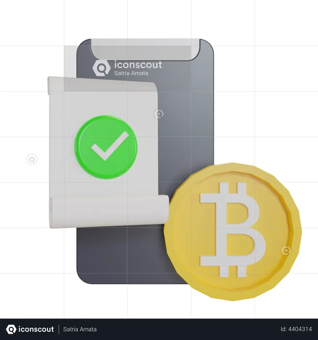 Bitcoin Invoice  3D Illustration