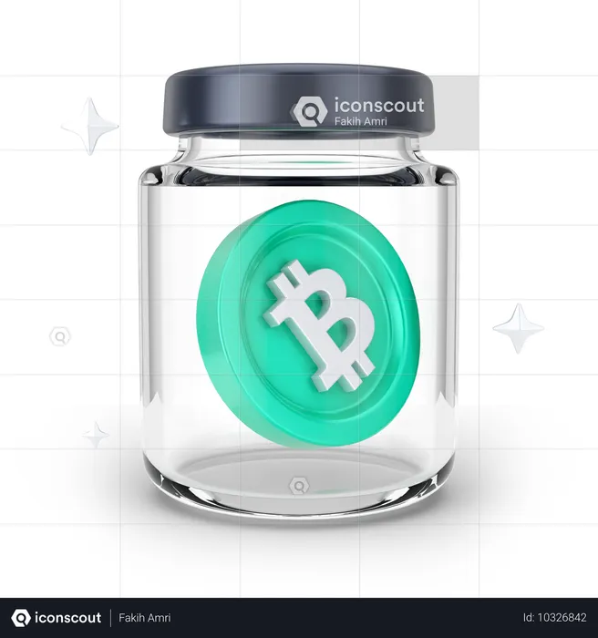 Pot de bitcoins  3D Icon