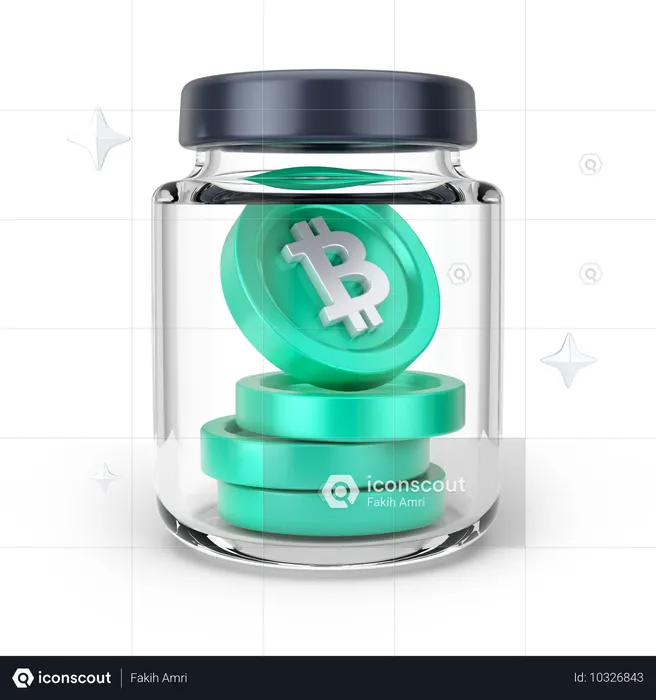 Bitcoin-Glas  3D Icon