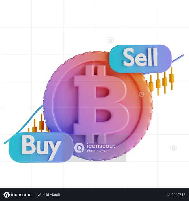 Bitcoin kaufen und verkaufen  3D Illustration