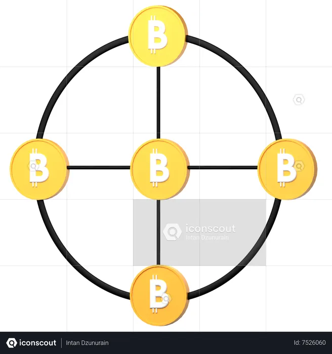 Bitcoin-Kette  3D Icon