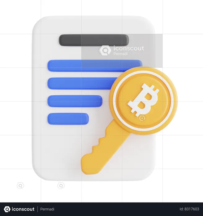Bitcoin Key Agreement  3D Icon