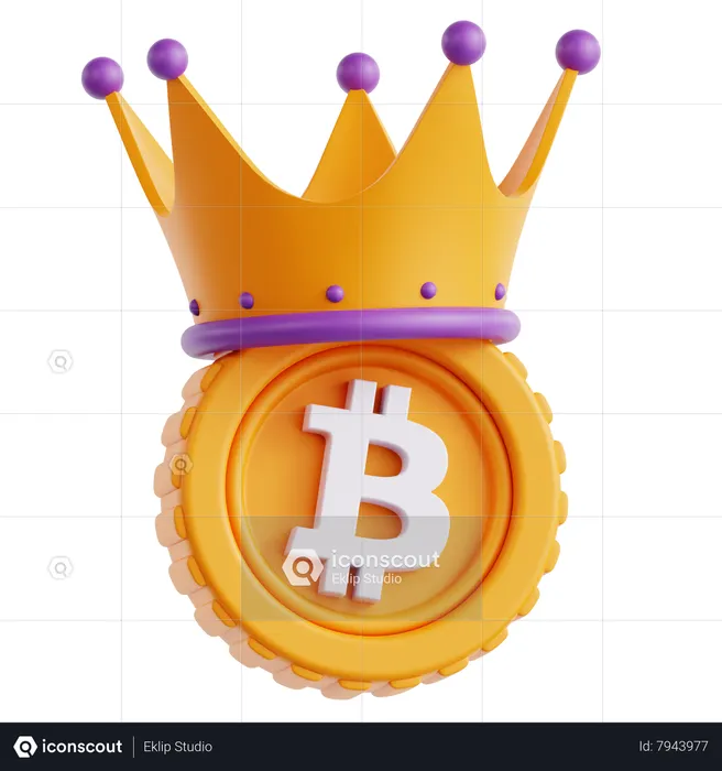 Bitcoin King  3D Icon