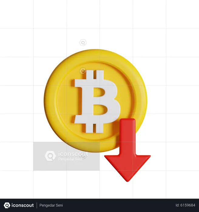 Bitcoin-Kurs gesunken  3D Icon