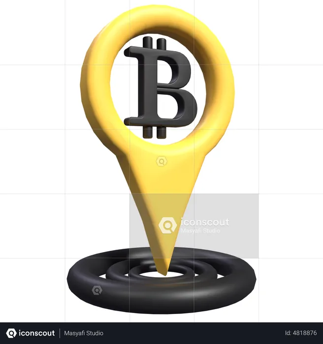 Bitcoin Location  3D Icon