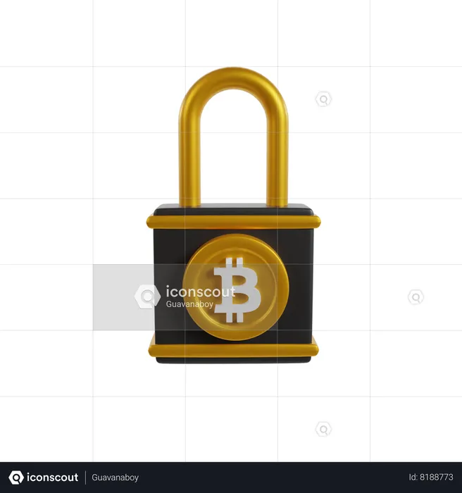 Serrure Bitcoin  3D Icon