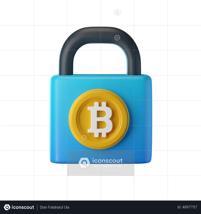 Bitcoin Lock  3D Icon
