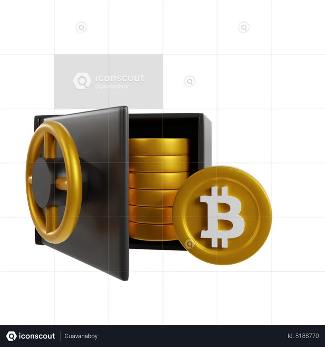 Bitcoin Locker  3D Icon