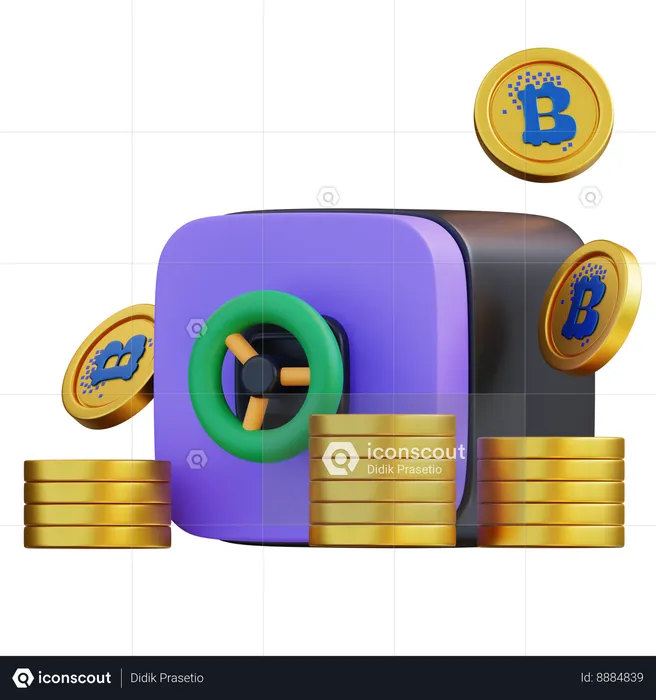 Bitcoin Locker  3D Icon