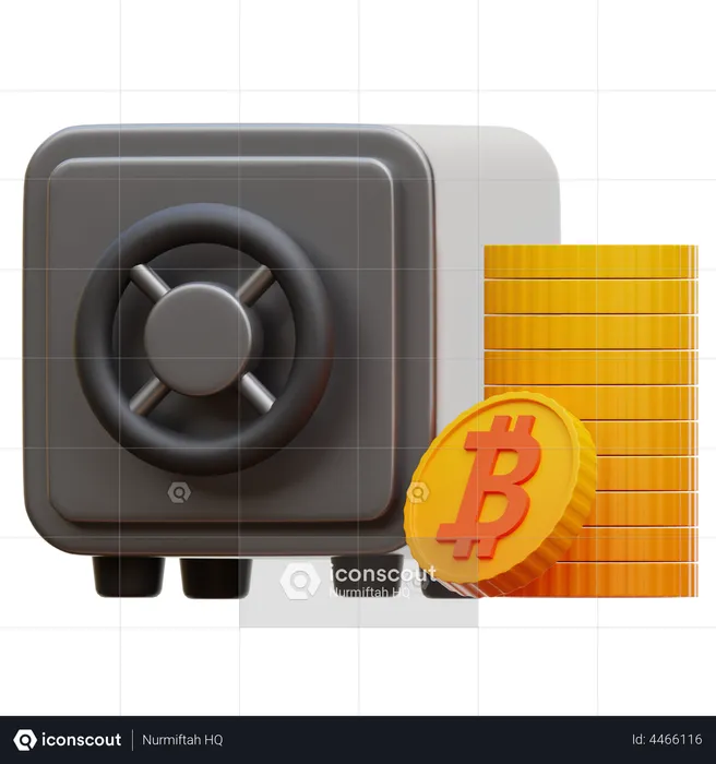 Bitcoin Locker  3D Illustration