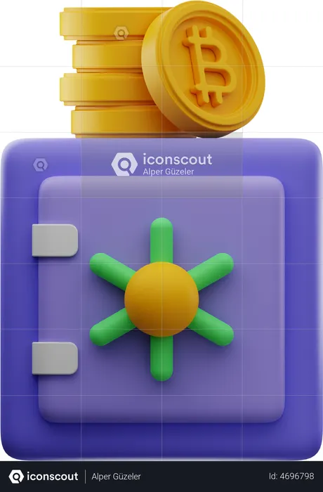 Bitcoin Locker  3D Illustration