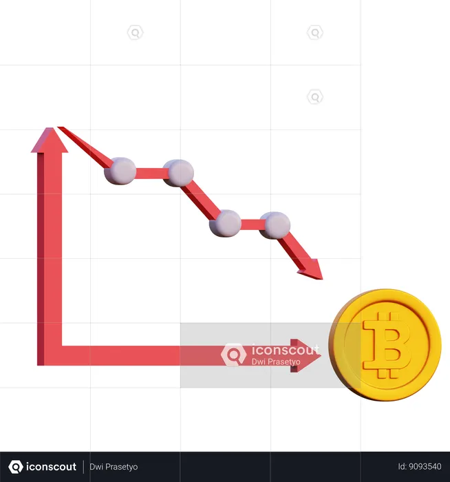 Bitcoin loss  3D Icon