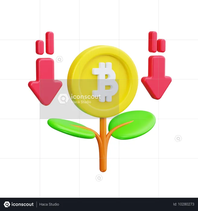 ビットコイン損失  3D Icon