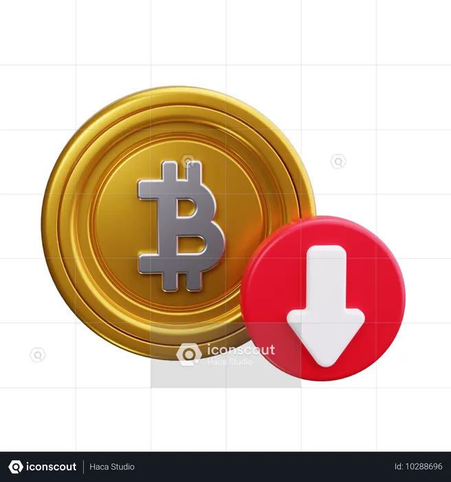 ビットコイン損失  3D Icon