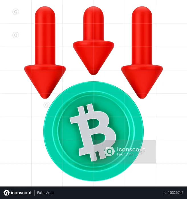 ビットコイン損失  3D Icon