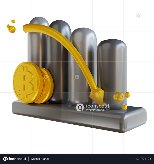 Bitcoin Loss  3D Illustration