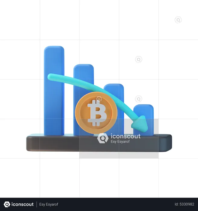 Bitcoin Loss Chart  3D Icon