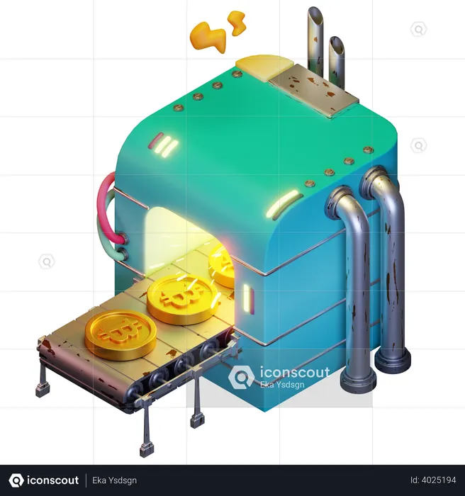Bitcoin machine  3D Illustration