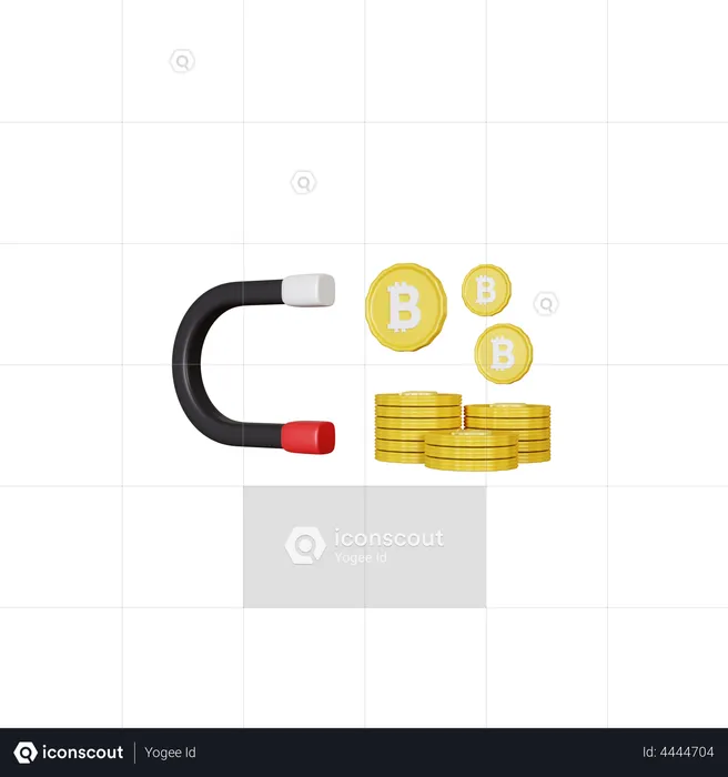 Bitcoin Magnet  3D Illustration