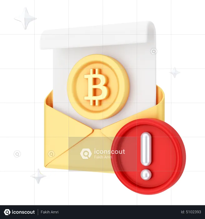 Bitcoin Mail Alert  3D Icon