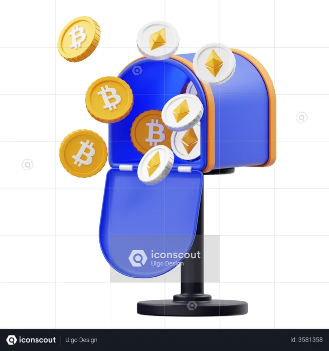 Bitcoin Mailbox  3D Illustration
