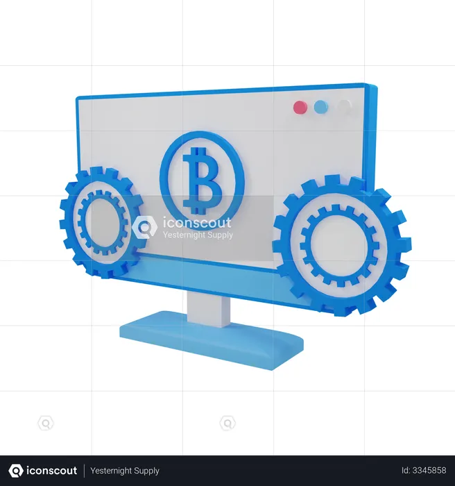 Bitcoin maintenance  3D Illustration