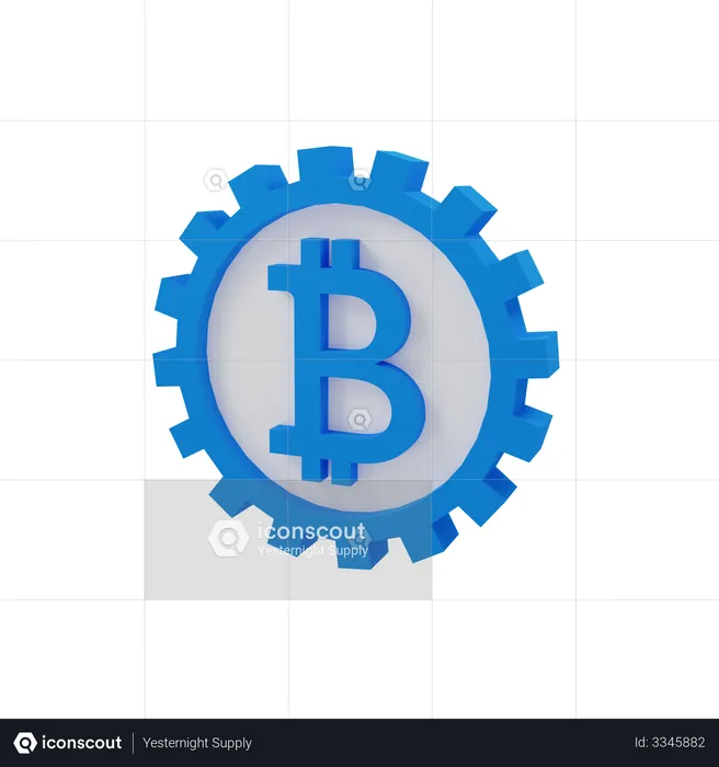 Bitcoin management  3D Illustration