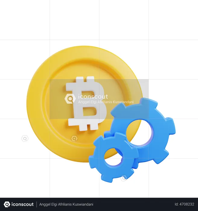 Bitcoin Management  3D Illustration