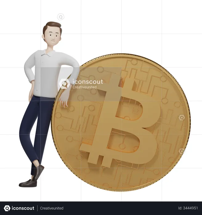 Bitcoin Manager  3D Illustration