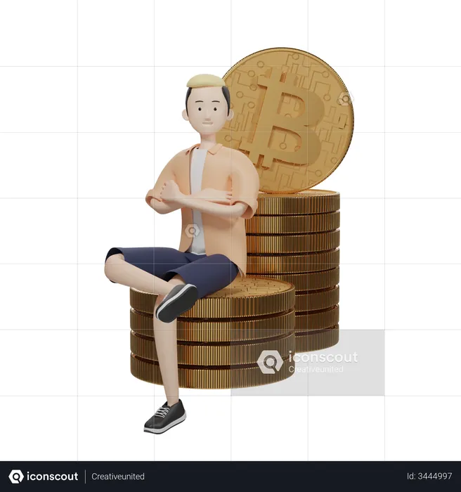 Bitcoin Manager  3D Illustration