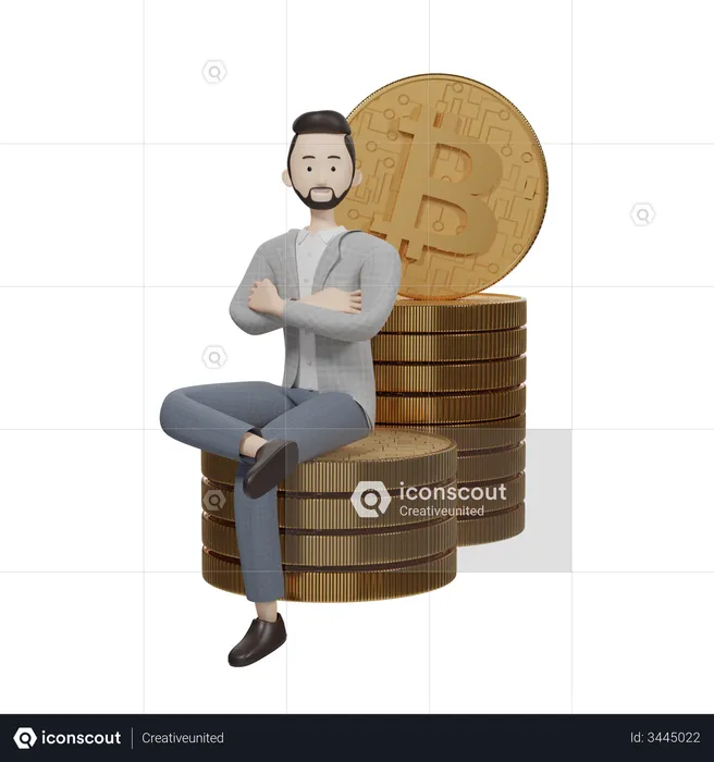 Bitcoin Manager  3D Illustration