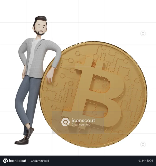 Bitcoin Manager  3D Illustration
