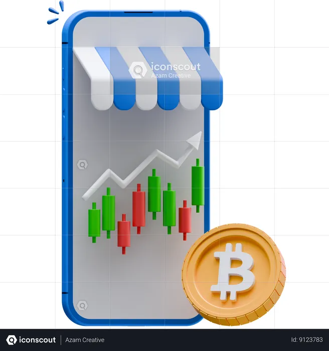 Bitcoin Market  3D Icon