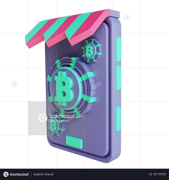 Bitcoin market  3D Illustration